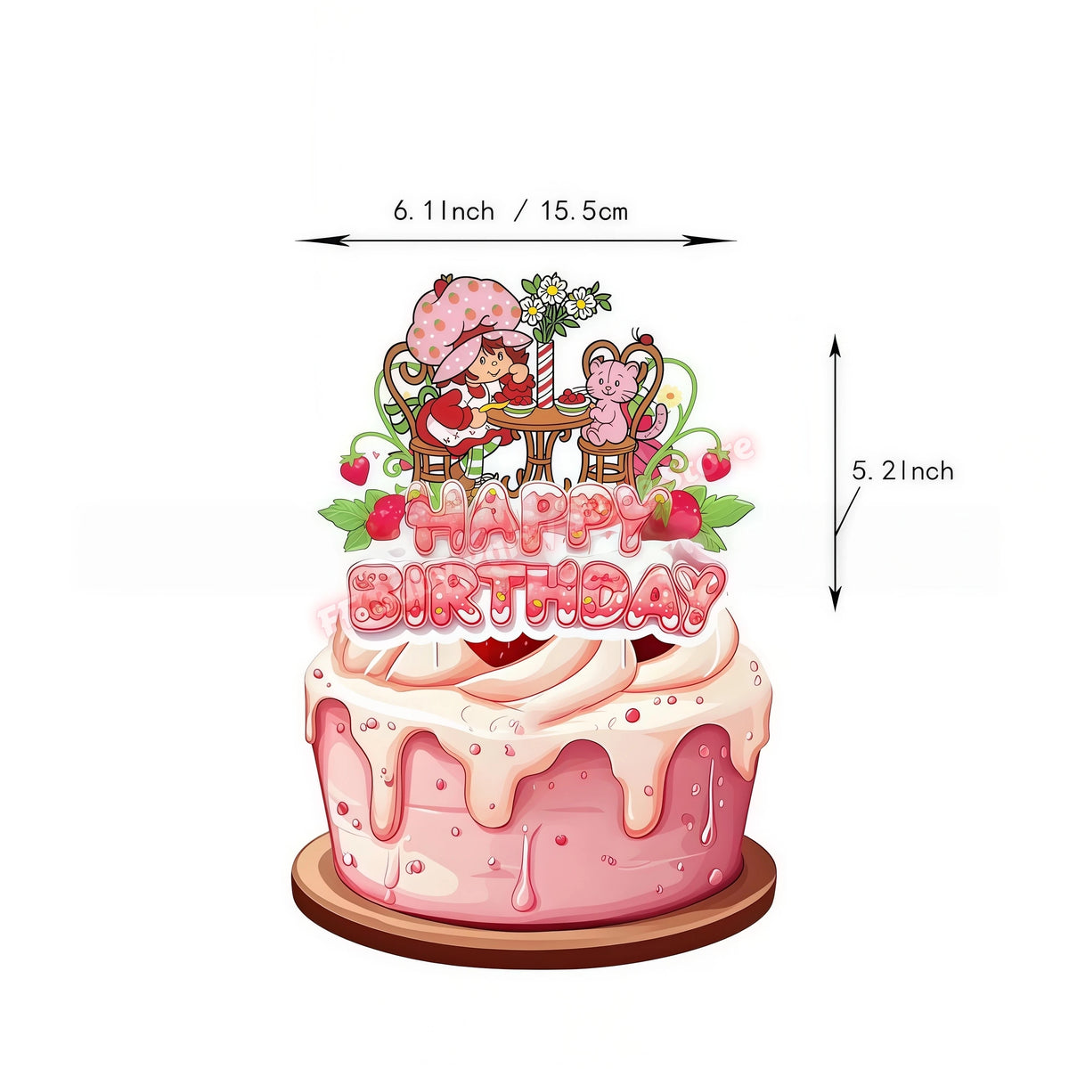 Strawberry Shortcake Birthday Party Decoration Kit – Banner & Balloons Party Decoration Kit Babs 1pc cake topper