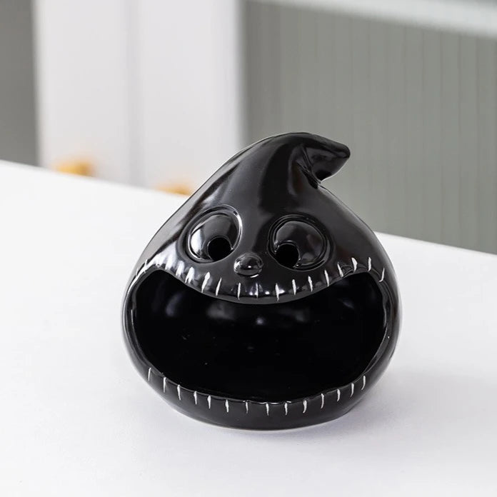 Halloween Ceramic Ghost Candlestick – Pumpkin Bat Candle Holder Ceramic Candle Holder Babs A black 1PC