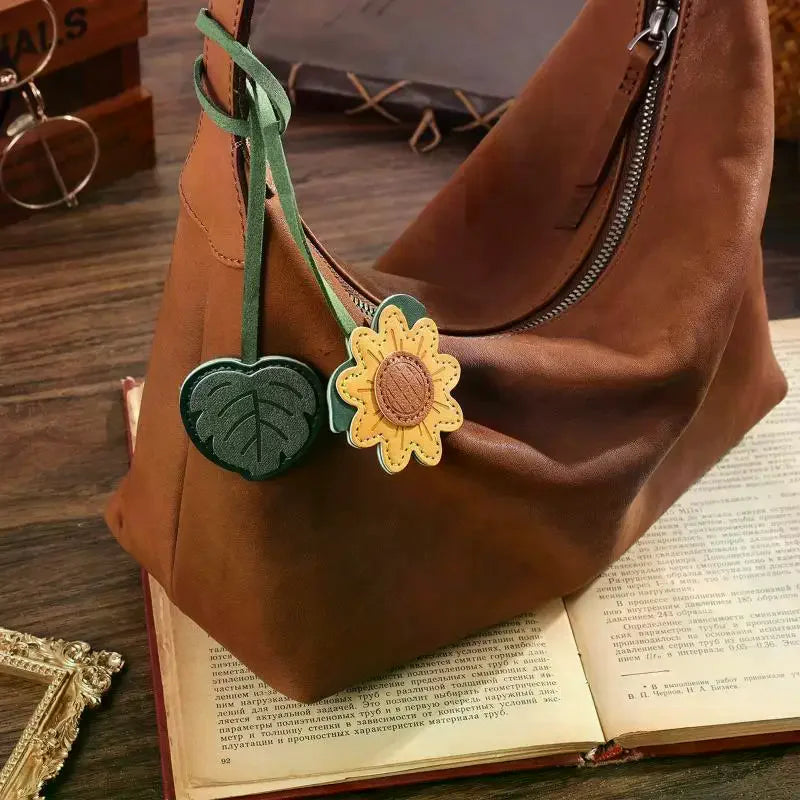 Faux Leather Floral Bookmark with Tassel – Page Marker Gift Decorative Bookmark Babs