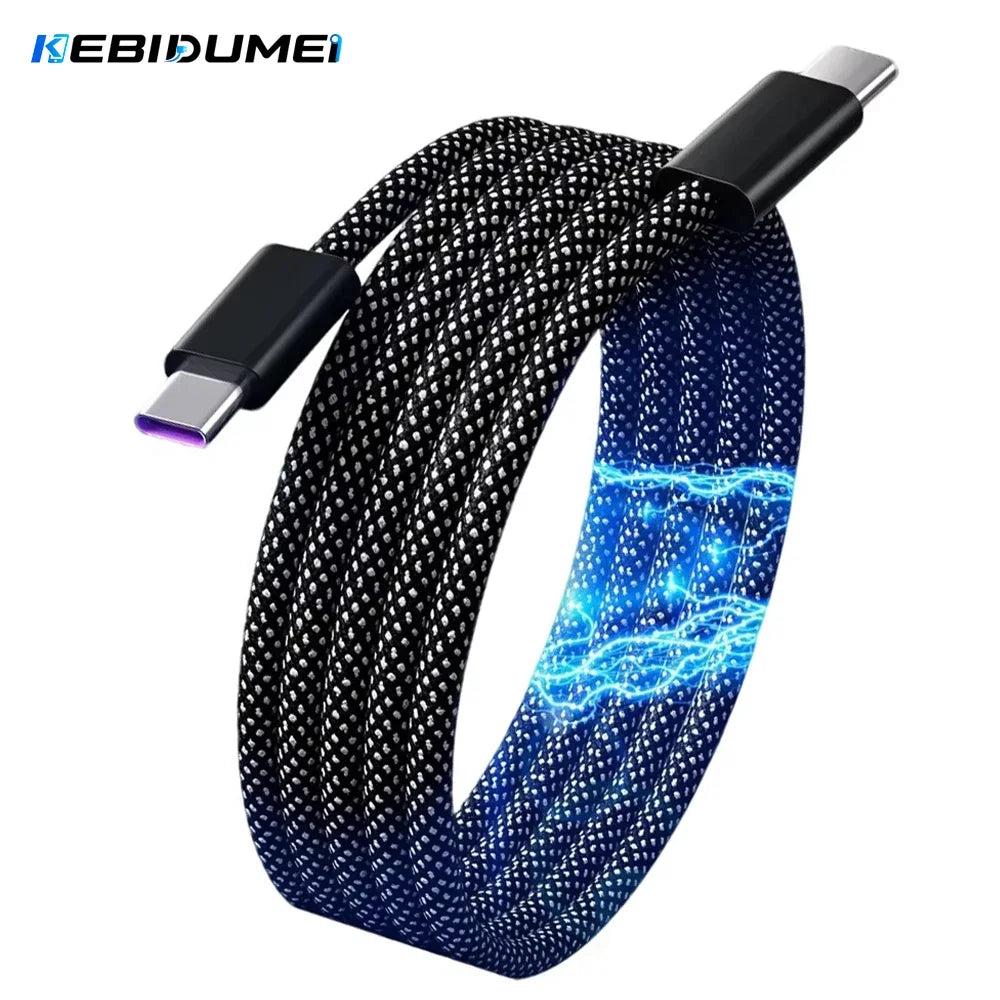 KEBIDUMEI 65W Magnetic USB-C Fast Charging Cable 1M Braided USB Charging Cable Babs