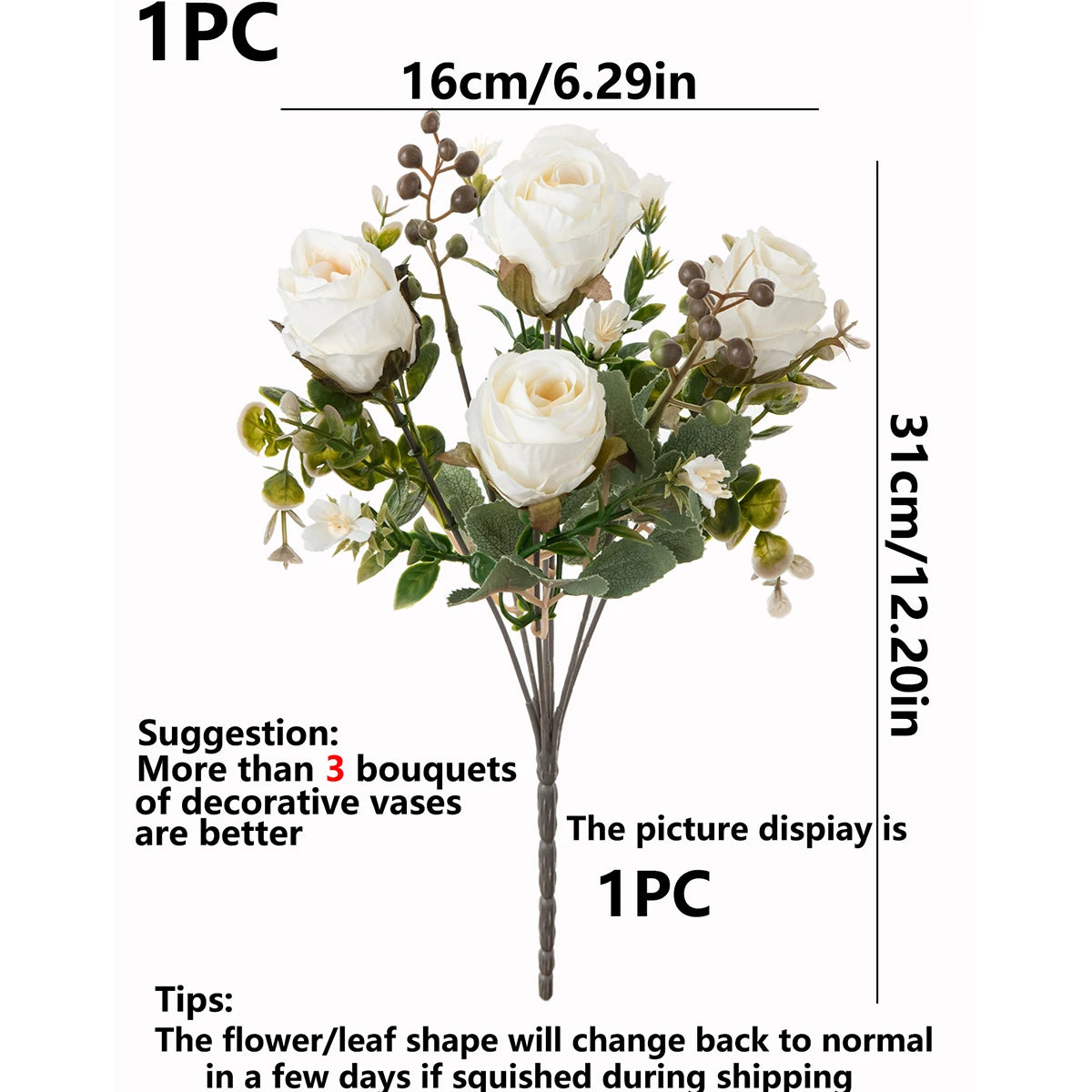 Silk Artificial Rose Bouquet for Wedding, Home & Party Décor Artificial Flower Bouquet Babs