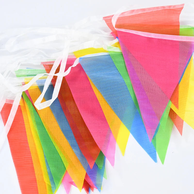 50M 100-Flag Colorful Triangle Bunting Banner Garland Party Bunting Banner Babs