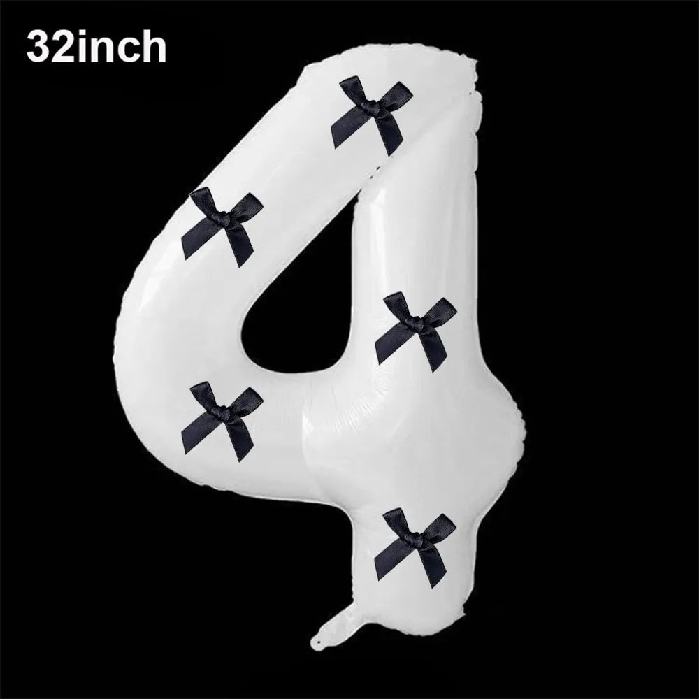 32" Black Bow Number Balloon Kit – Party & Wedding Décor