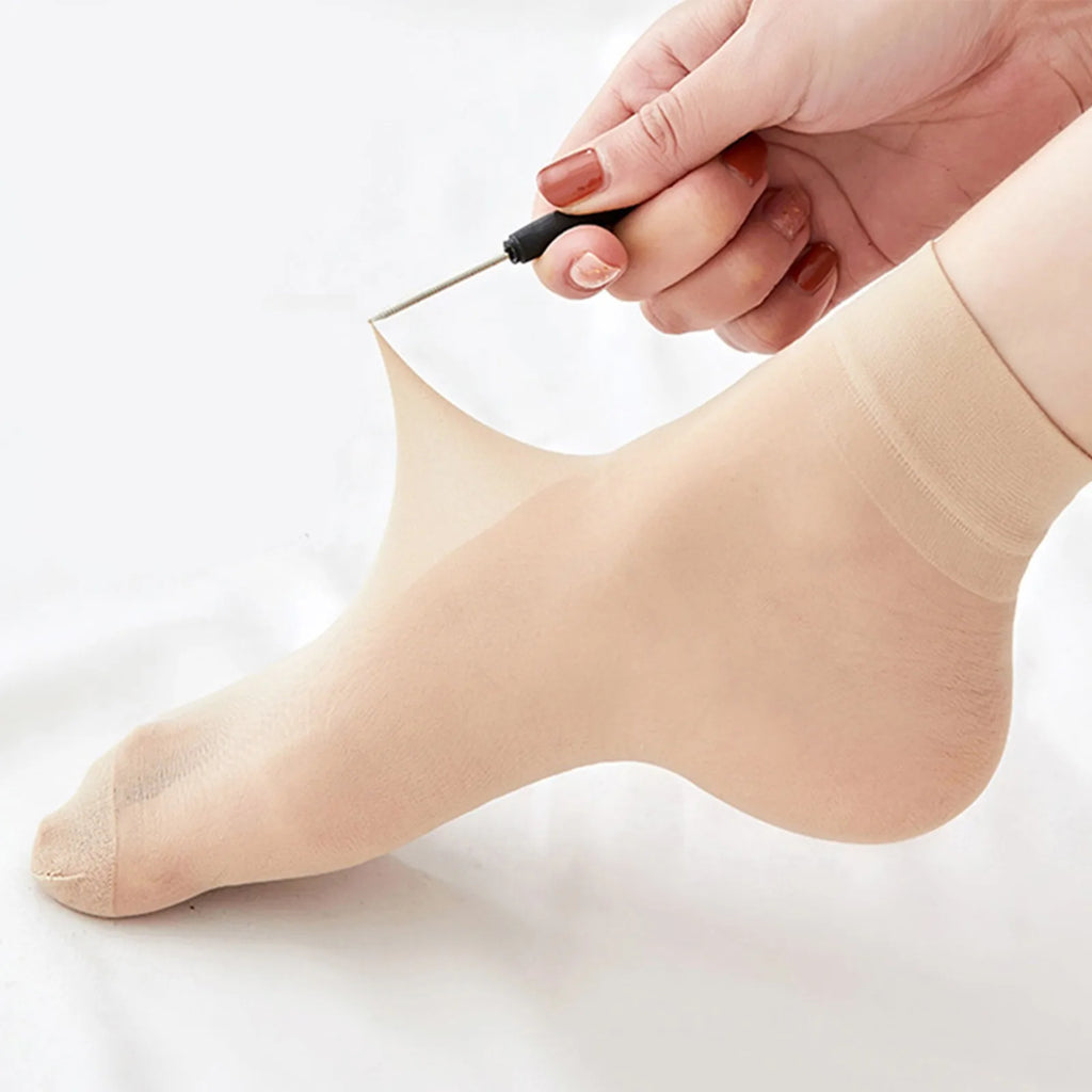 10 Pairs Women's Sheer Nylon Ankle Socks – Silky Thin Sheer Ankle Socks Babs
