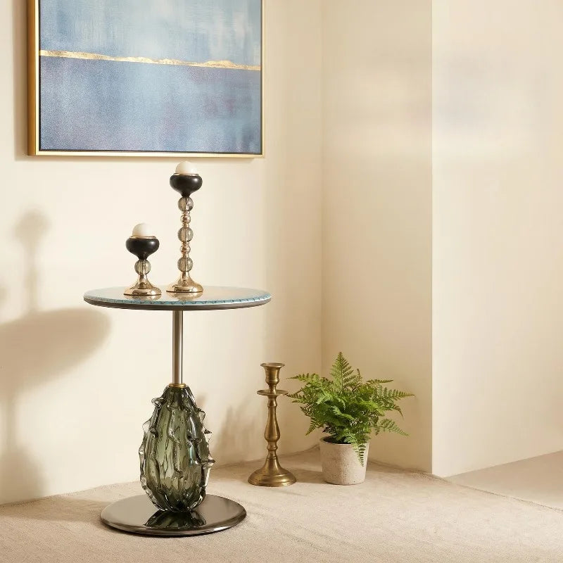 Modern Round Coffee Table | Microcrystalline Stone & Metal Frame Round Coffee Table Babs