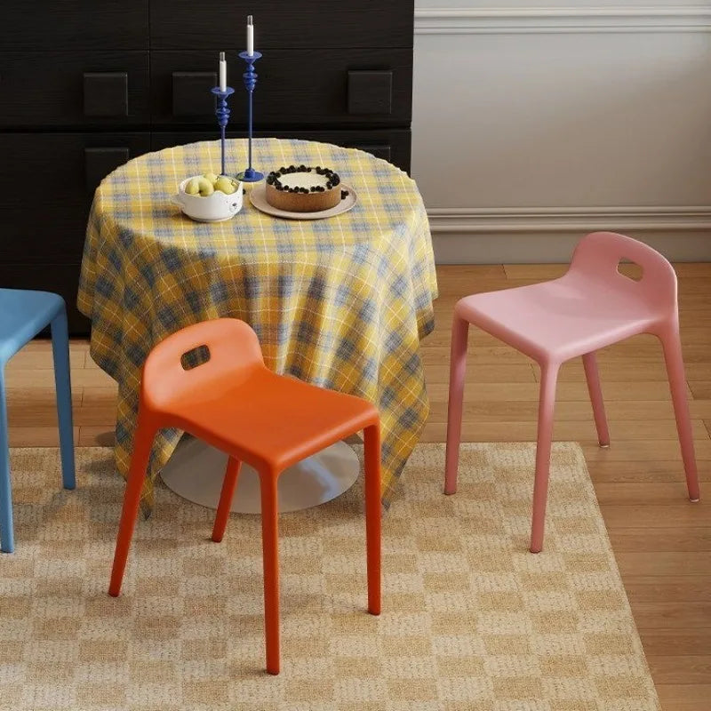 Modern Stackable Plastic Stool – Minimalist Bedroom & Living Room Stackable Plastic Stool Babs