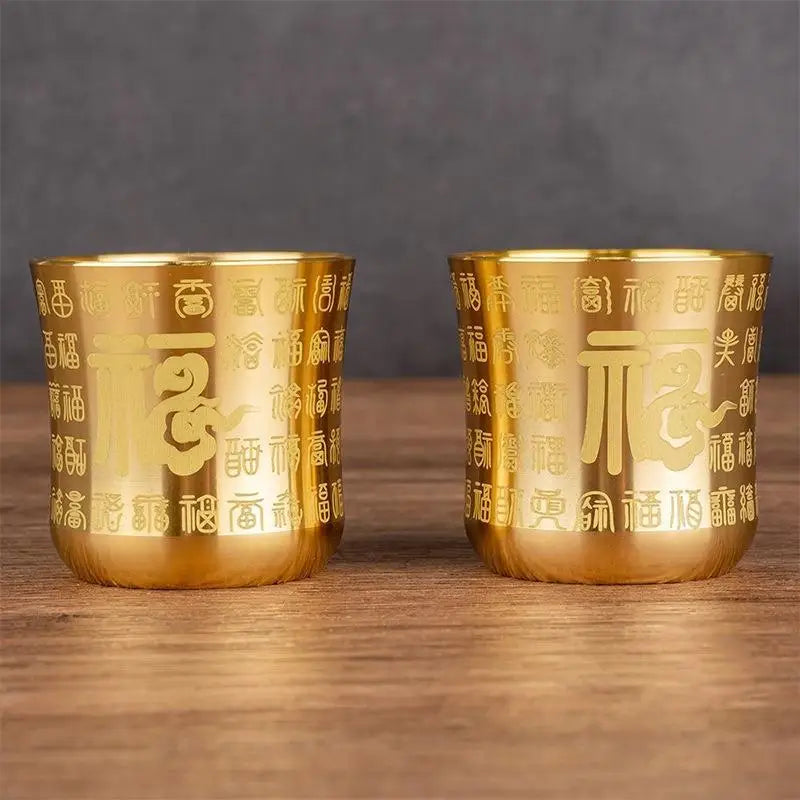 Brass Fortune Bowl – Decorative Hundred Blessings Cup | Home & Office Decorative Brass Bowl Babs