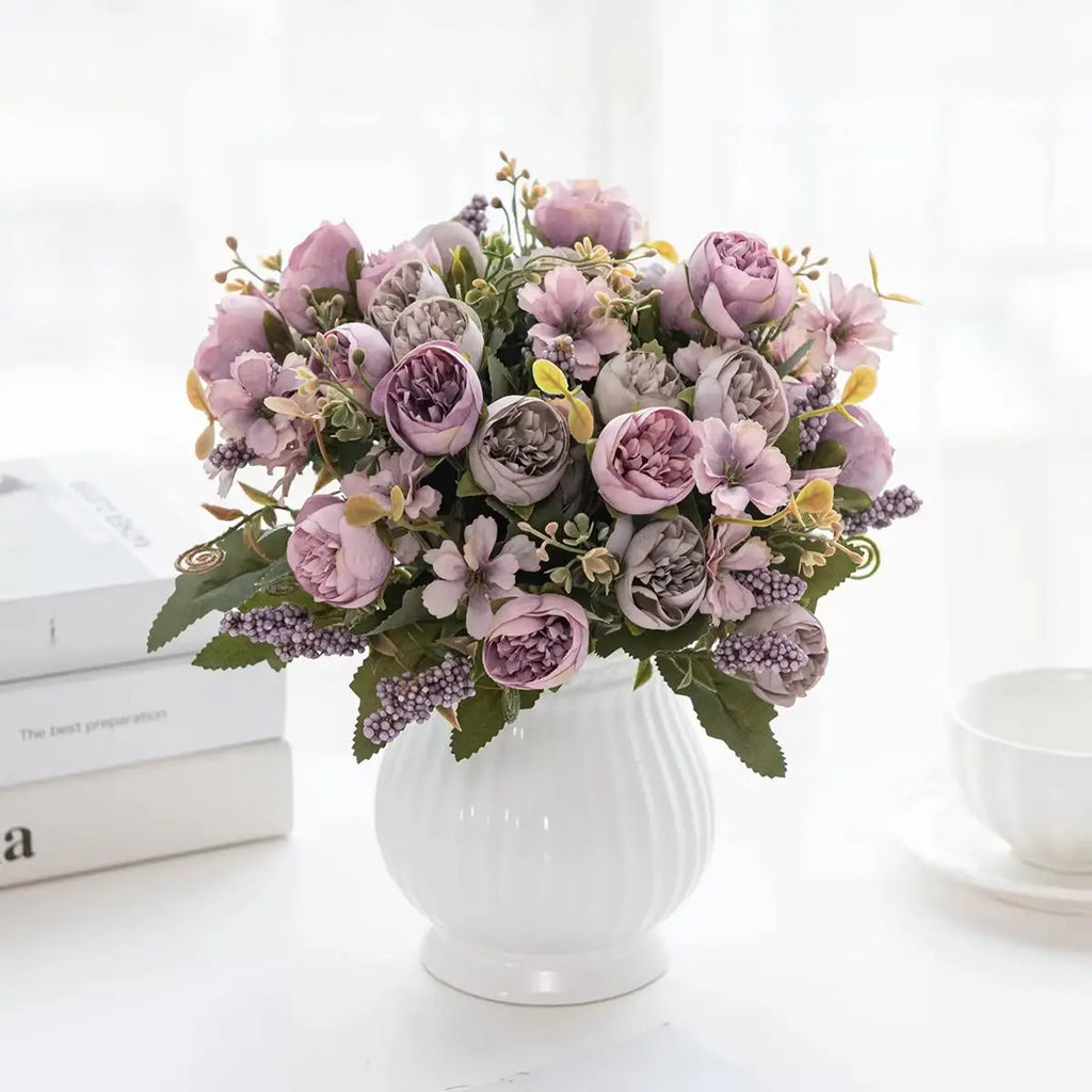 Artificial Silk Rose & Peony Bouquet – Wedding & Home Décor Artificial Flower Bouquet Babs