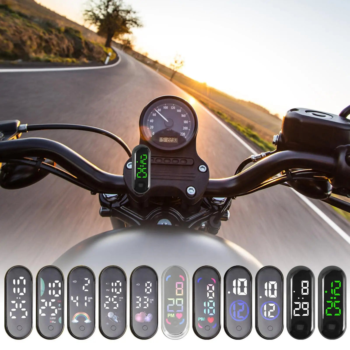 Waterproof Mini LED Car Clock – Adhesive Digital Dashboard Clock Car Dashboard Clock Babs