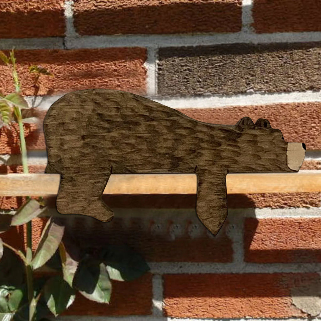 Wooden Bear Door Topper Corner Sculpture – Home & Office Decorative Sculpture Babs khaki