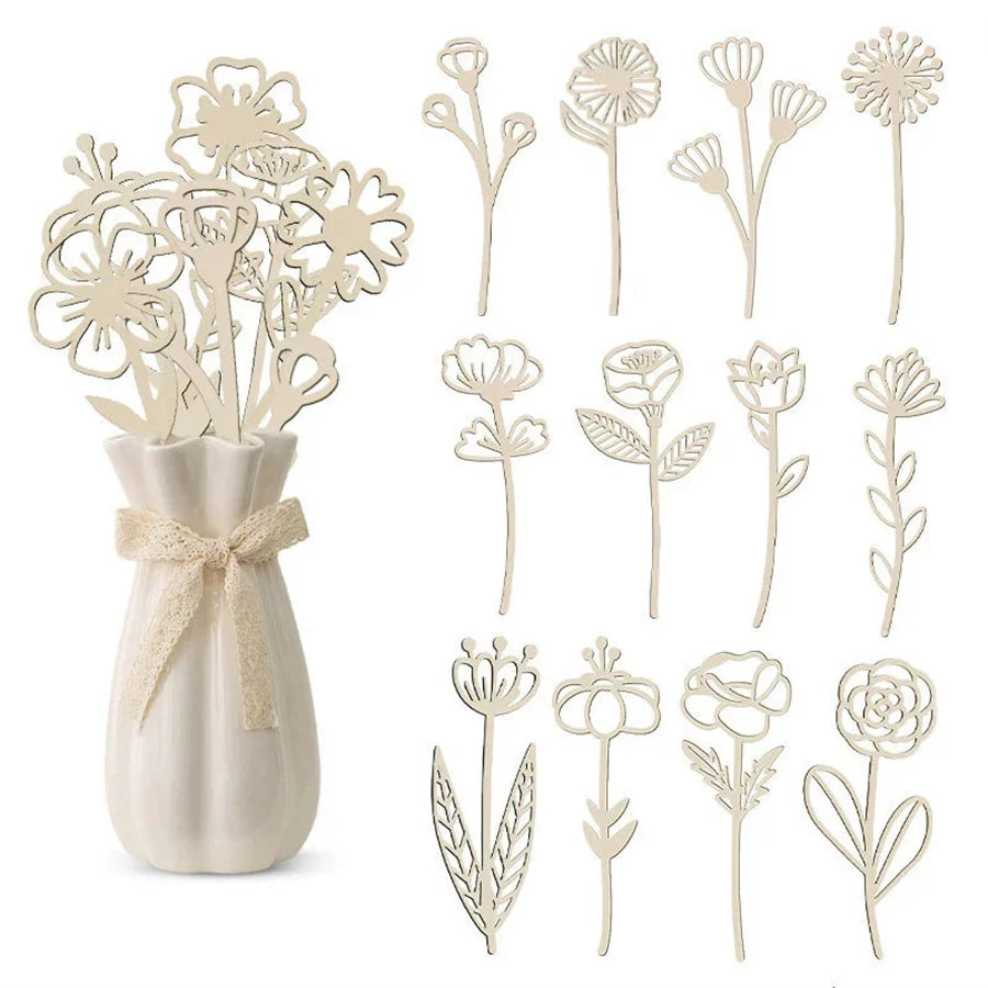 Wooden Hollow Flower Vase – Decorative Home Decor Gift Decorative Wood Vase Babs