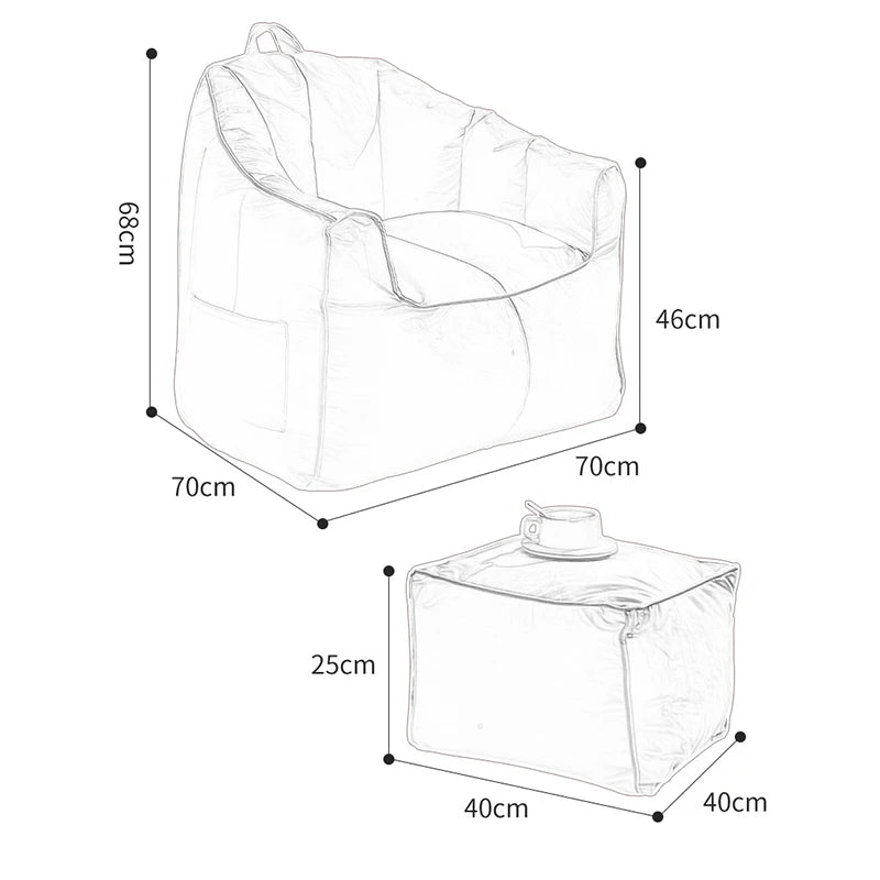Modern Bean Bag Sofa – Single Seat, High-Density Sponge Bean Bag Sofa Babs