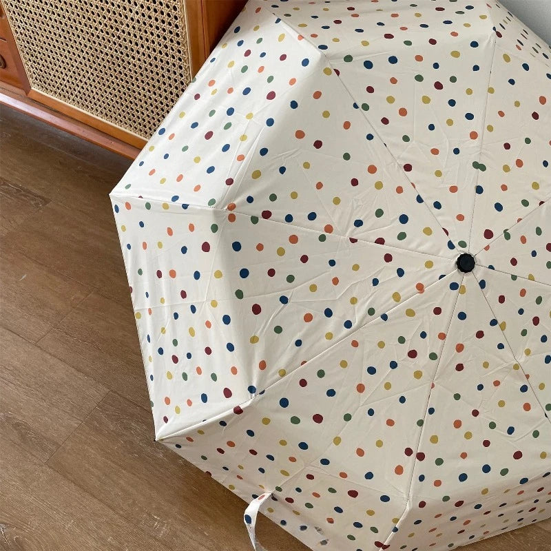 Polka Dot Foldable Umbrella UPF 50+ UV Protection Parasol Foldable UV Umbrella Babs