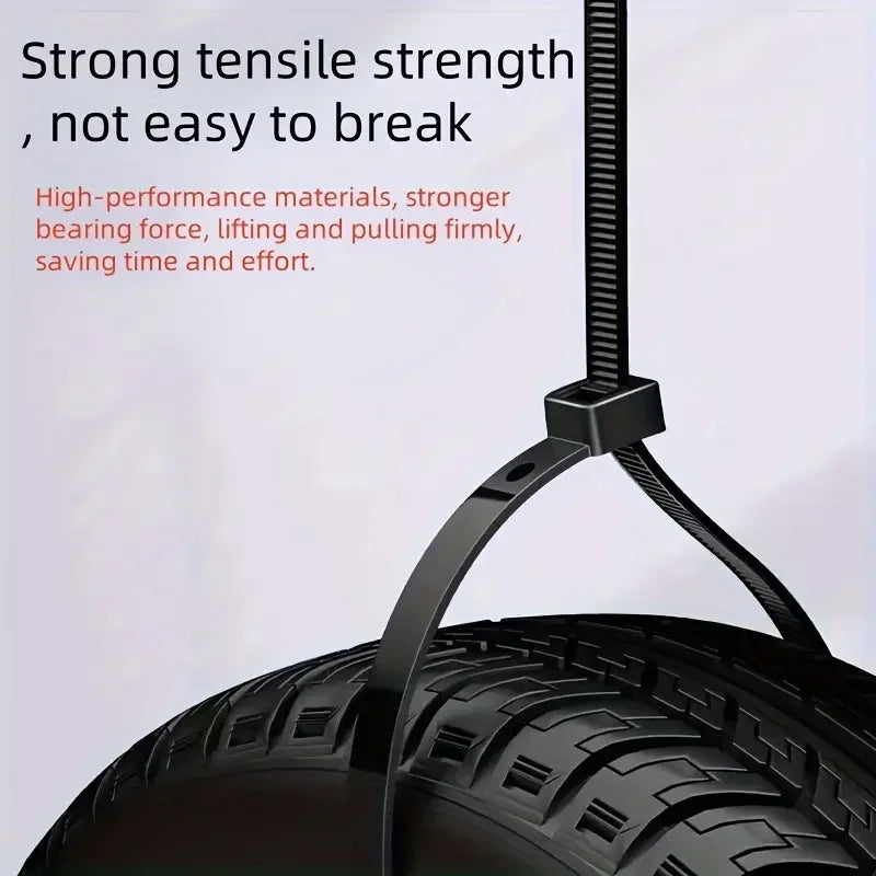 Black Nylon Self-Locking Cable Zip Ties Set – Fastening Straps Cable Zip Ties Babs