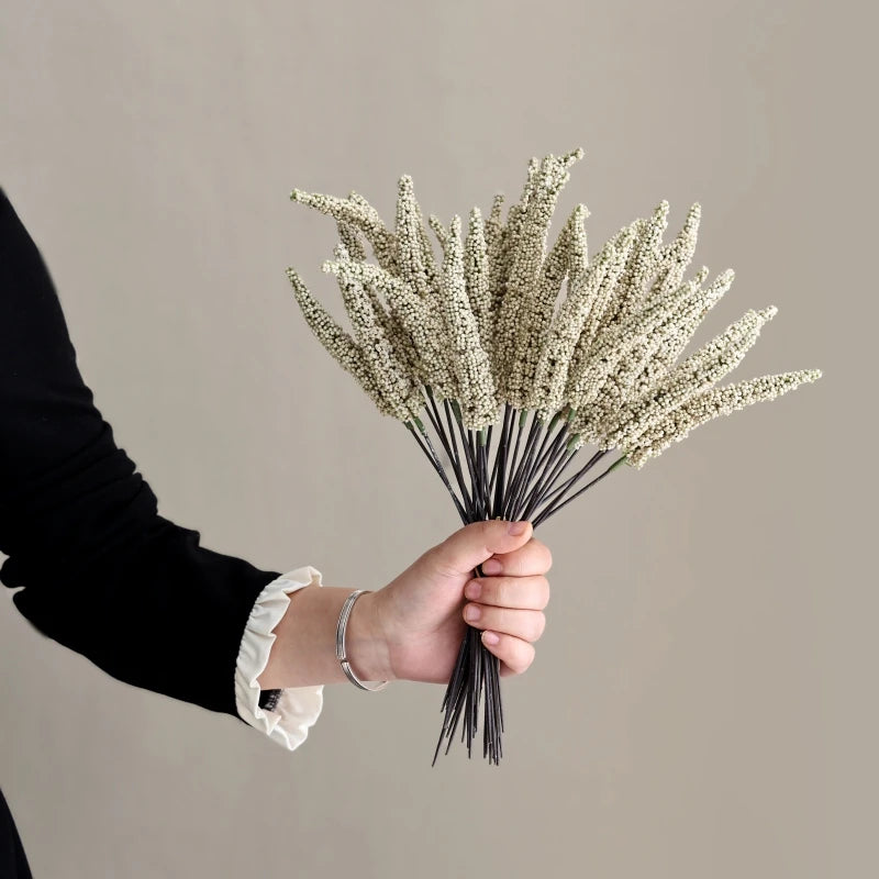 Silk Artificial Flower Branch – Wedding & Home Décor Artificial Silk Flower Babs Milky White 1 Bundle