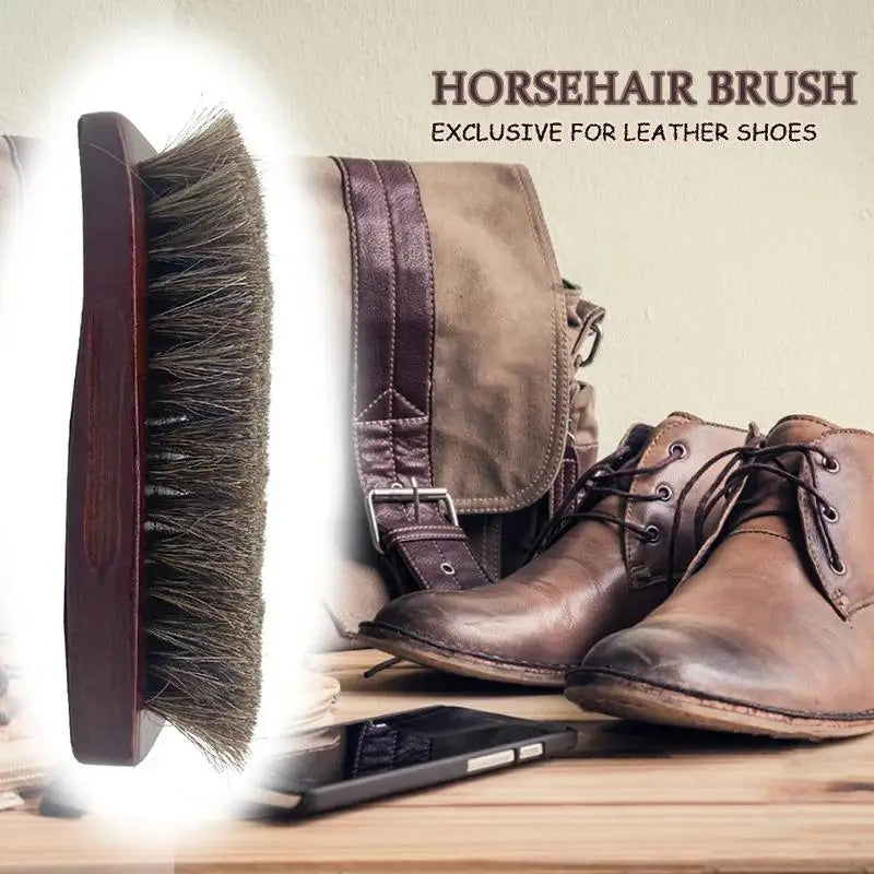 2-Pack Horsehair Shoe Brush – Leather Polishing & Cleaning Shoe Polishing Brush Babs