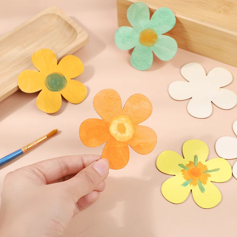 Unfinished Wooden Flower Discs – DIY Blank Wood Craft Ornaments Wood Craft Blanks Babs
