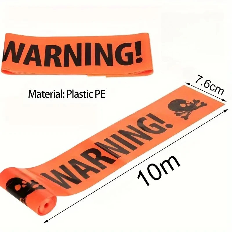 Halloween Caution Fright Tape – Spooky Hazard Warning Decor Halloween Decorative Tape Babs