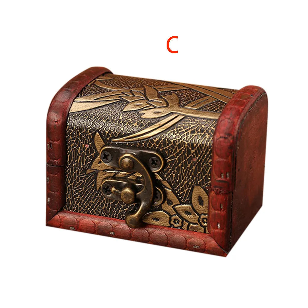 Vintage Wooden Jewelry Box with Mini Metal Lock – Handmade Wooden Jewelry Box Babs C