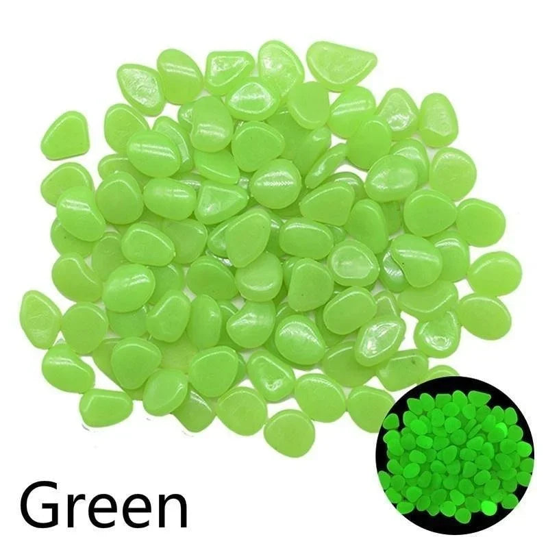 Glow in the Dark Pebbles – Garden Walkway & Fish Tank Stones Decorative Garden Stones Babs Green 500Pcs
