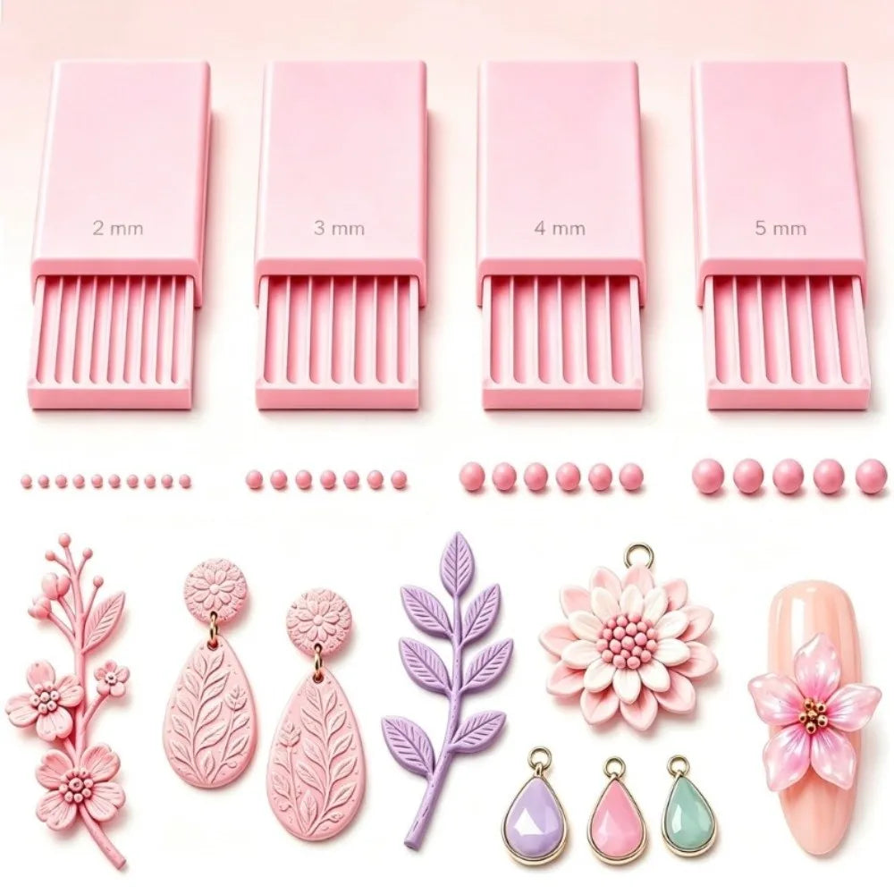 4Pcs Clay Ball Maker Tool Set – 2–5mm 3D Slot Structure Clay Crafting Tool Babs