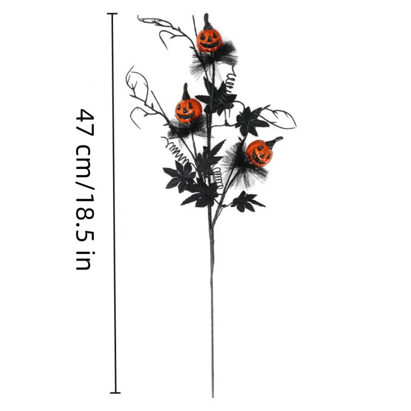 Halloween Mini Pumpkin Bouquet – Maple Leaves & Twigs Décor Halloween Decoration Babs