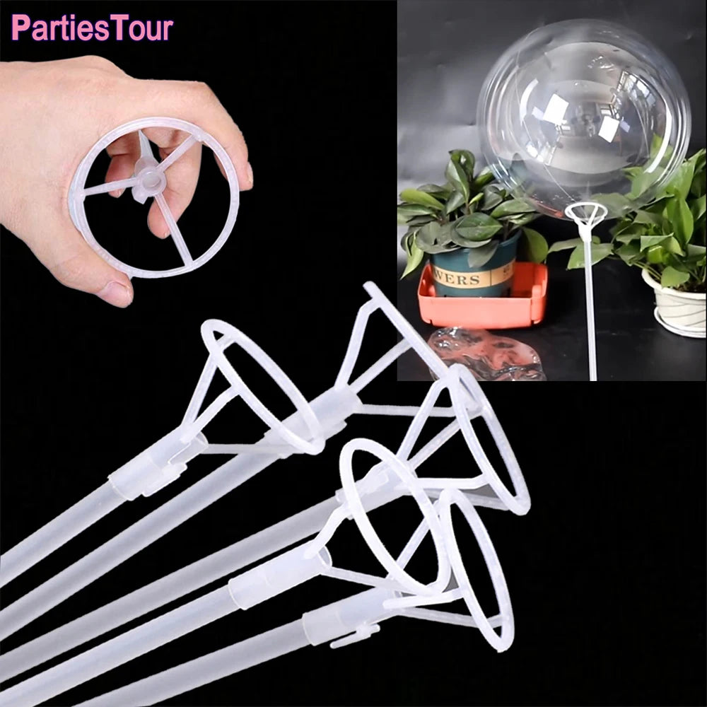 Large Balloon Sticks with Big Cups – 20/35 Sets, 16 & 27" Clear Balloon Stick Holders Babs