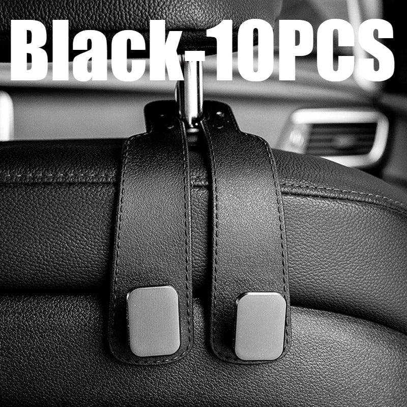 Car Seat Back Hook – Headrest Bag Hanger & Organizer Car Seat Organizer Babs Black-10PCS