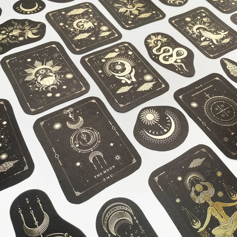 40pc Gold Constellation Washi Stickers for Scrapbooking & Journals Decorative Craft Stickers Babs tarot