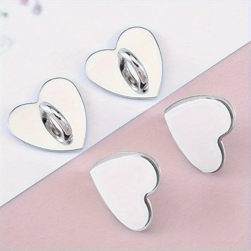 Heart-Shaped Metal Charm Clasps with Adhesive – DIY Craft Metal Charm Clasp Babs
