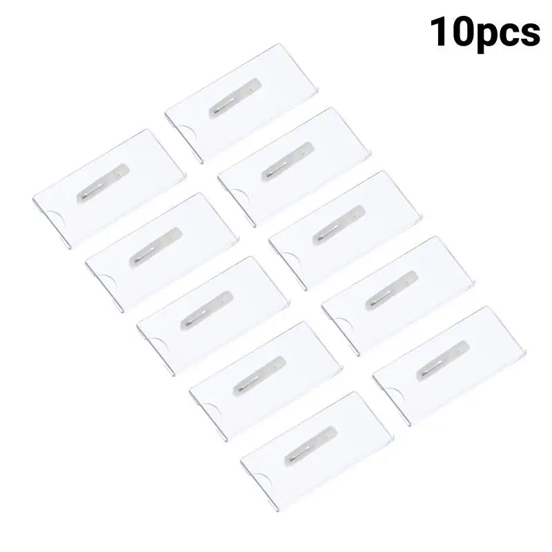 Clear Acrylic Name Badge Holders with Safety Pin – 10/20/30 Pack Name Badge Holder Babs 10PCS