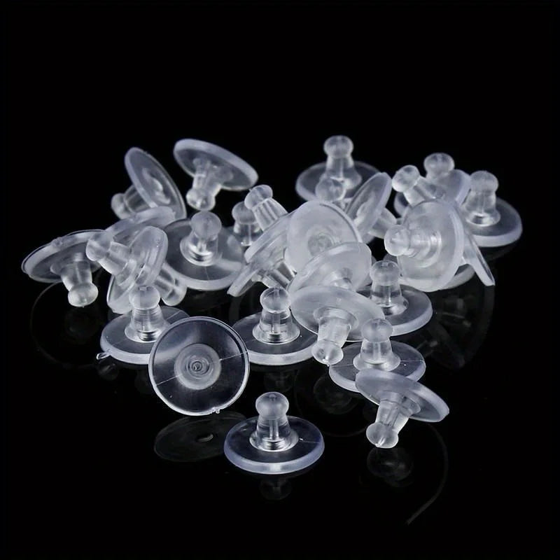 200pcs Silicone Rubber Earring Backs Stoppers for DIY Jewelry Earring Back Stoppers Babs