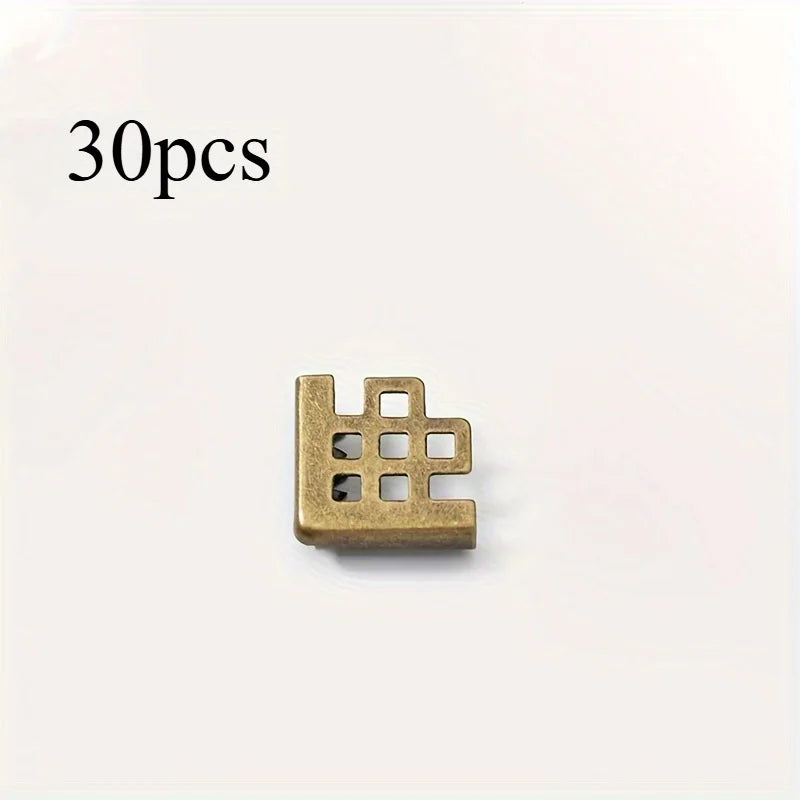 30pcs Vintage Metal Book Corner Protectors – Gold & Bronze Grid Book Corner Protectors Babs Bronze