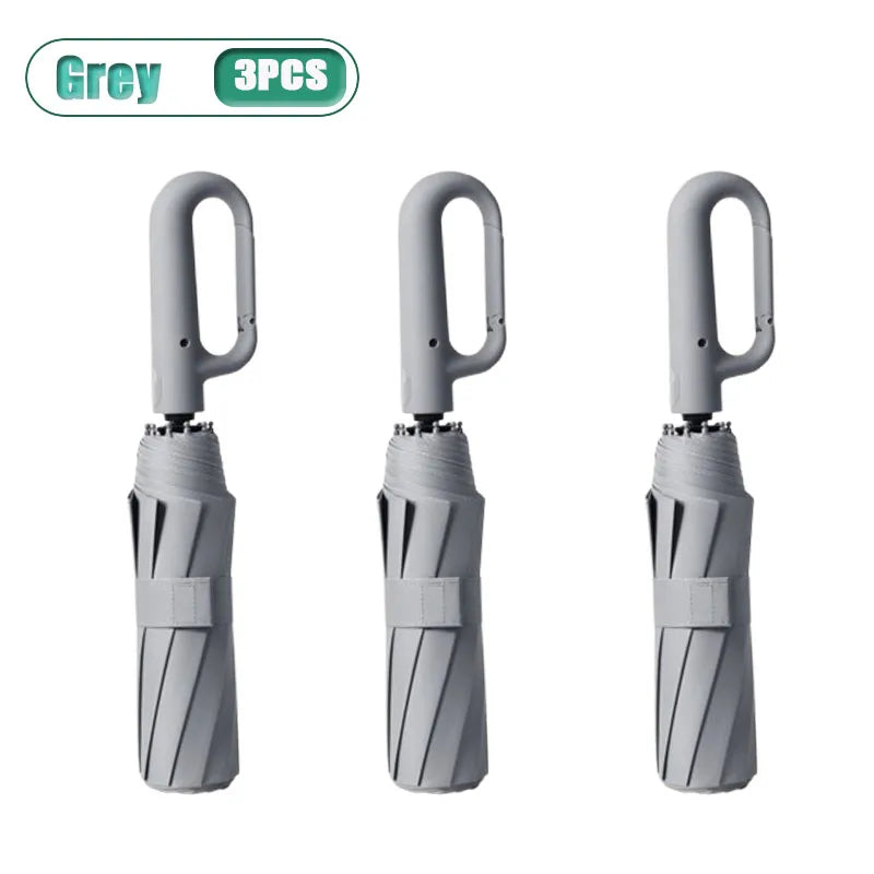 Automatic Windproof UV Folding Umbrella – 1 or 3 Pack Folding Umbrella Babs Iron 10K Grey-3PCS