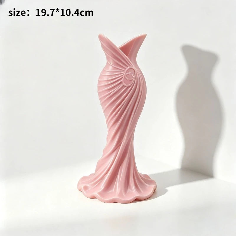 3D Printed Dress-Shaped Vase | Elegant Desktop Decor Figurine Decorative Vase Figurine Babs F
