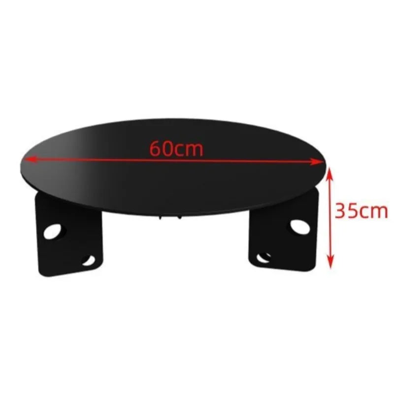 Modern Round Coffee Table – Rock Slab Top & Steel Frame Round Coffee Table Babs Black-60CM