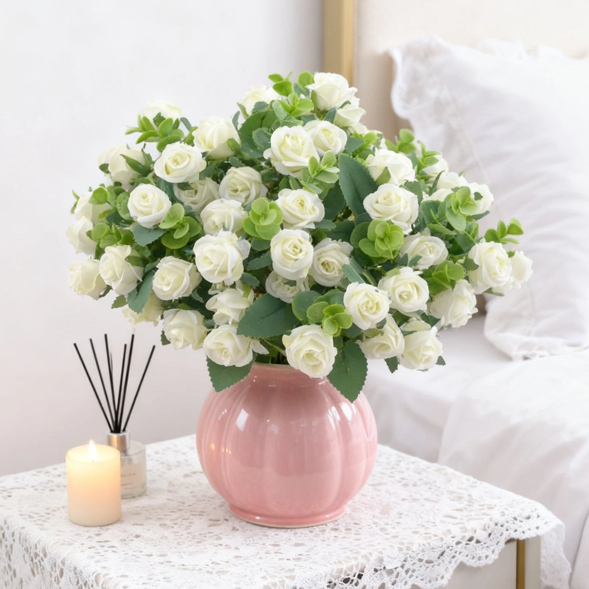Silk Rose Artificial Bouquet – Wedding & Home Décor Gift Artificial Flower Bouquet Babs