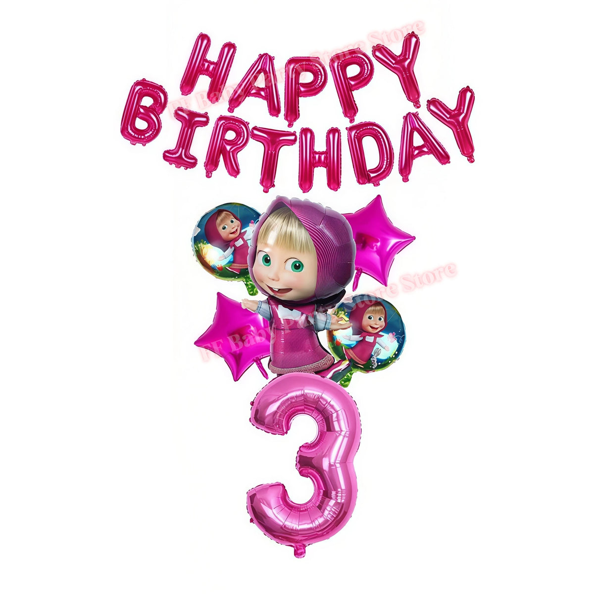 Bear Theme Kids Birthday Party Kit – Plates, Cups & Balloons