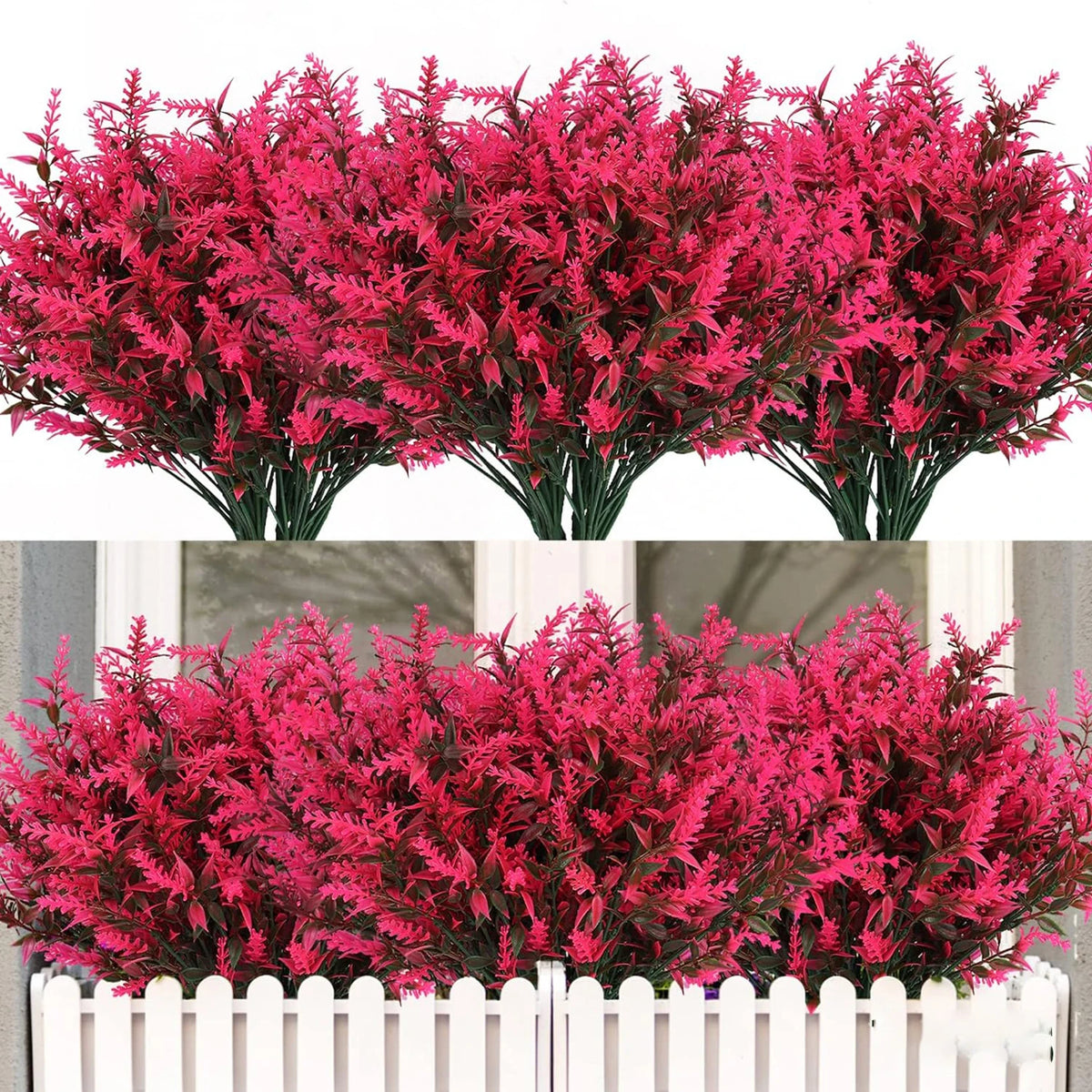 Artificial Lavender Stems – 10 Pcs Plastic Fake Flowers, 36cm Artificial Flower Stems Babs