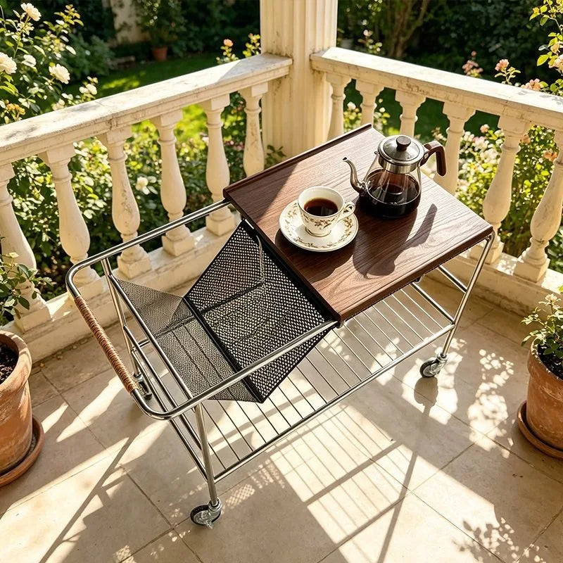 Modern Stainless Steel Mobile Coffee Table – Minimalist Side Table Coffee Side Table Babs