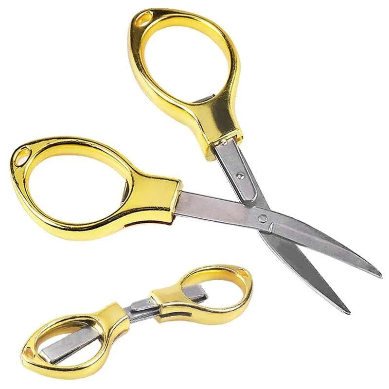 Mini Folding Stainless Steel Scissors Keychain – Travel & Camping Folding Scissors Babs