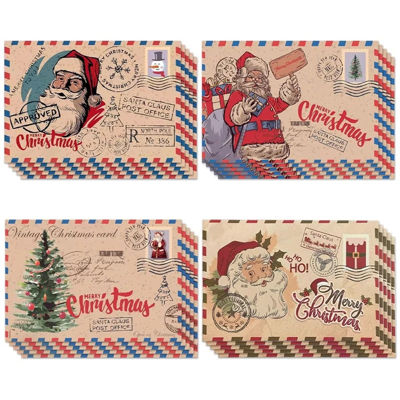 5-Pack Vintage Christmas Stamp Postcards & Greeting Cards Holiday Greeting Cards Babs