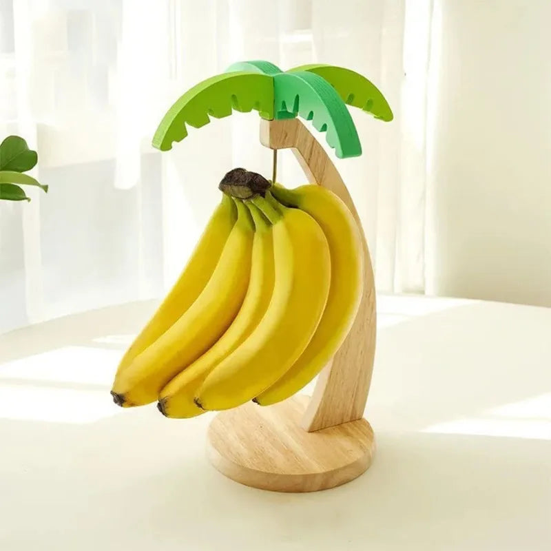 Wooden Banana Hanger Rack – Decorative Leaf & Hook Fruit Hanger Rack Babs