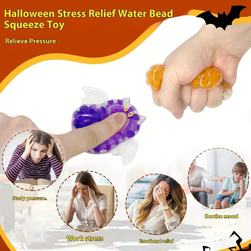 Halloween Squishy Fidget Ball – Pumpkin, Ghost & Bat Squeeze Toy Squishy Fidget Toy Babs