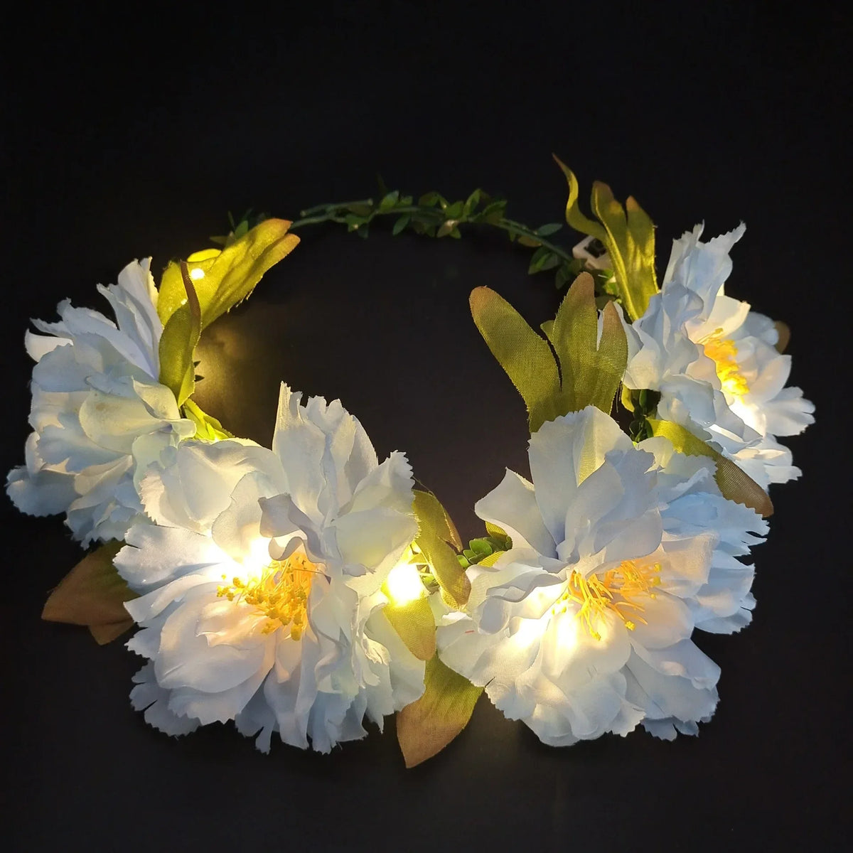 LED Flower Wreath Light-Up Headband | Glowing Floral Crown LED Floral Headband Babs 4