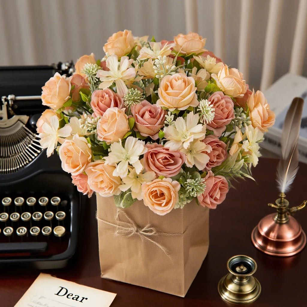 Artificial Silk Rose Bouquet – Wedding & Home Décor Gift Artificial Flower Bouquet Babs
