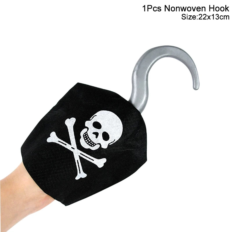 Pirate Party Kit – Eye Patch, Coins, Balloons & Skull Hat Party Favor Kit Babs 1pcs hook