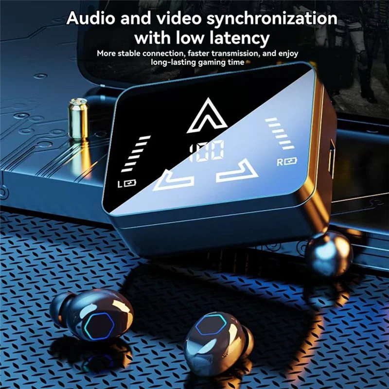 M48 Pro Bluetooth Translator Earbuds – 144 Languages Two-Way AI Translator Earbuds Babs Black