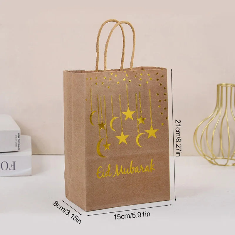 Eid Mubarak Kraft Gift Bags | Ramadan Party Supplies 5/10Pc Party Gift Bags Babs
