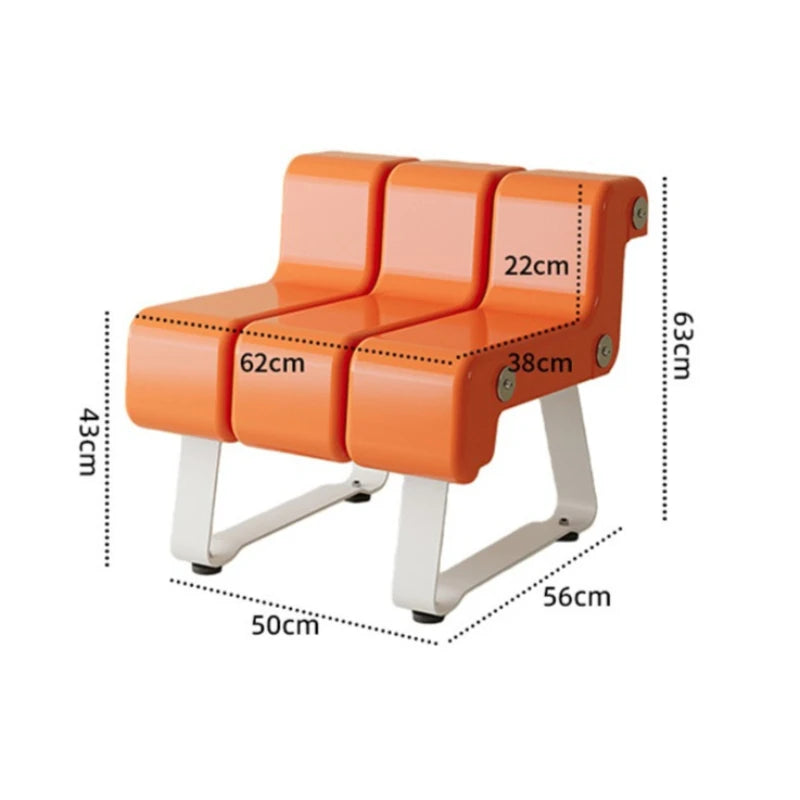 Creative Cartoon Piano Stool with Backrest | Modern Home Ottoman Decorative Home Stool Babs Orange